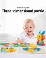 Juguetes Educativos De Madera Para Niños Con Animales De Dibujos Animados Bloques 3D De Construcción Puzzle Para Bebés De 1 a 3 Años - details 0