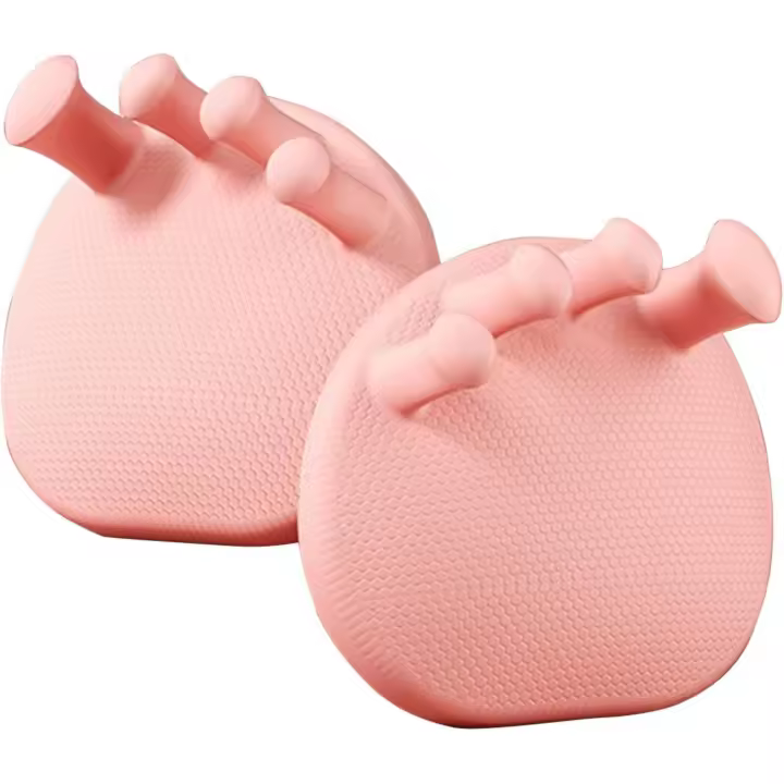 Separadores de dedos para mujer: 2 separadores de arco suave, corrector de dedos superpuestos de silicona, color rosa - 1