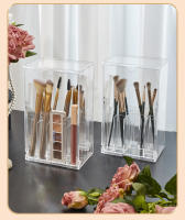 Porta-Pinceles De Acrílico Organizador De Cosméticos Con Slots Ajustables Para Escritorio Y Vanidad Caja De Almacenamiento Con Tapa De Inclinación - details 6