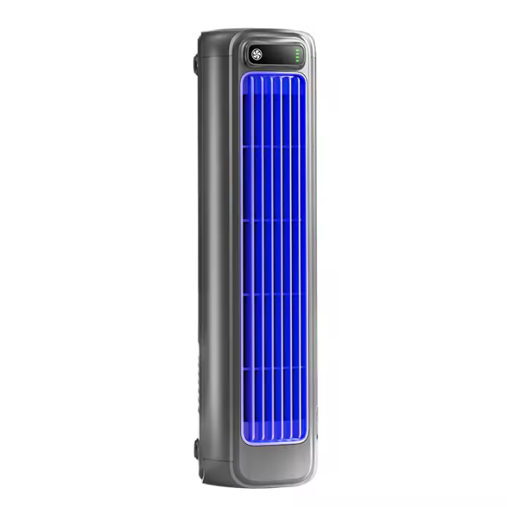 Ventilador de aire acondicionado portátil para montar en la pared, ventilador sin aspas de 3,5*3,3*12,28 pulgadas con 3 velocidades y pantalla táctil LED, adecuado para dormitorio, cocina, baño - 1