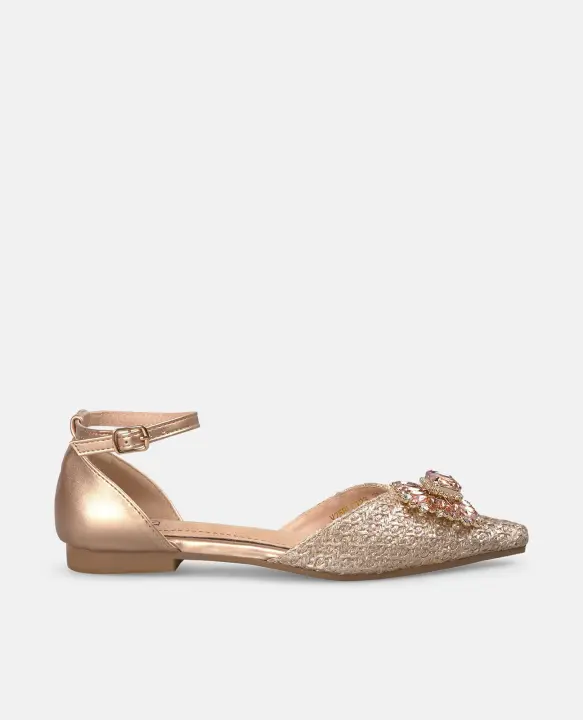 Alma Blue V25BLC123 Sandalias planas para mujer dorado en sintético 54633 - 1