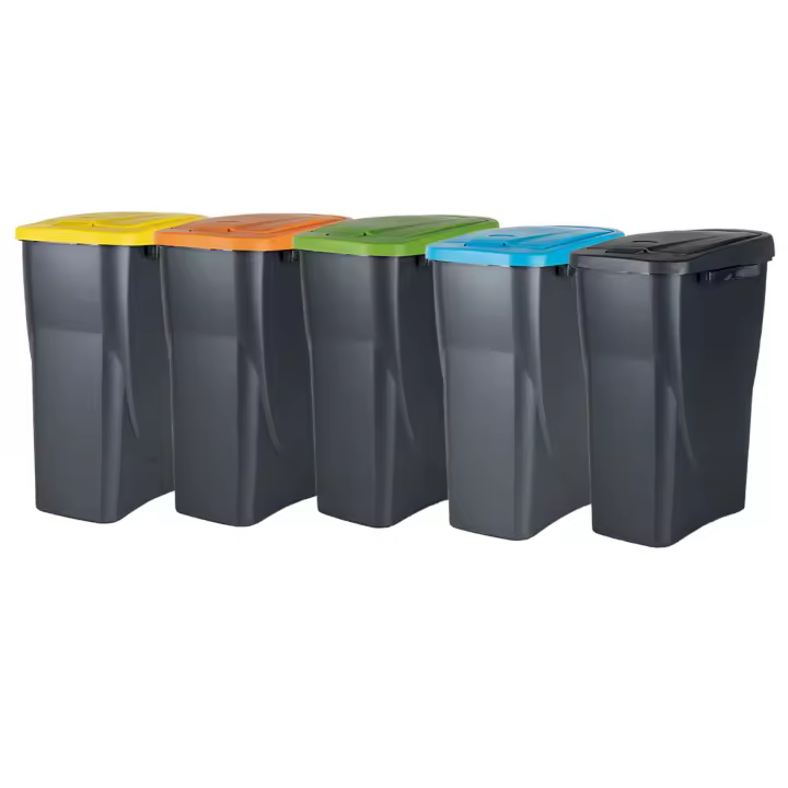 Cofan - Cubos de basura para reciclar plásticos y envases | Capacidad de 15 litros | Medidas: 20 x 31 x 42 cm | Cinco Colores - 1