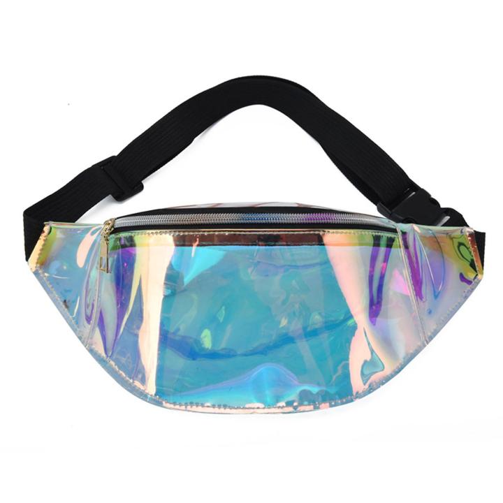 Holographic Waist Bag Translucent Fanny Pack Beach Travel Women Bum Hip Pouch