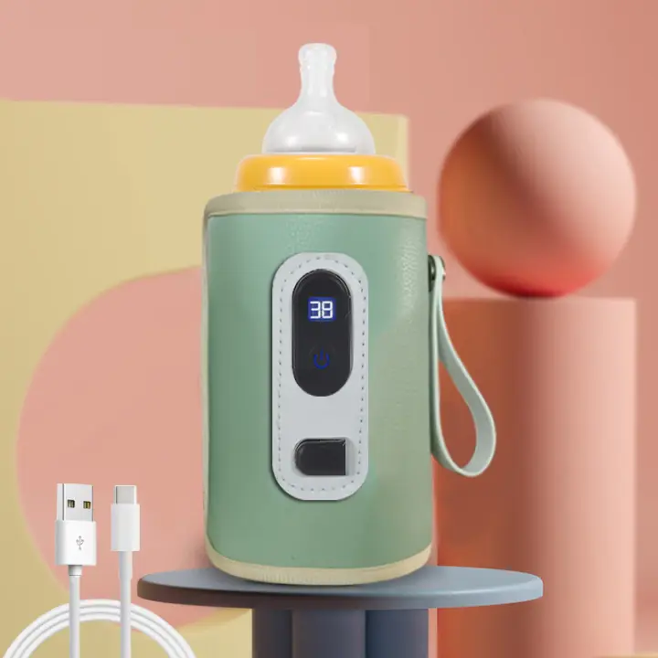 Funda de aislamiento portátil para botella de bebé con pantalla LCD dispositivo de aislamiento para leche USB para viaje en coche - 1