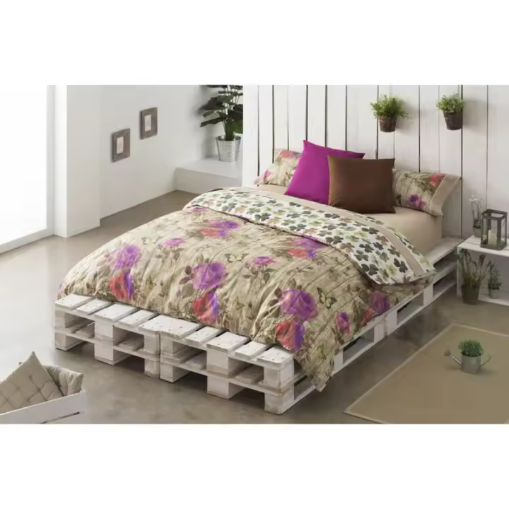 Lois - Juego de funda nórdica Lois VINTAGE Marrón Cama de 90 150 x 230 cm 3 Piezas - 1
