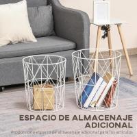 MIRAMAX-Mesa Auxiliar Moderna Con Tapa De Madera Extraíble, Mesitas De Café y Estructura De Metal Para Salón,Dormitorios Ø47x56cm - details 4