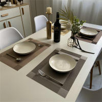 Mantelera Tejida Elegante Para Mesa De Comedor Lavable Y Duradera De PVC Forma Rectangular Decoración De Mesa - details 0