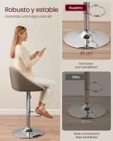 Taburete de Bar, Juego de 2, Regulable en Altura, Giratorio 360°, Silla de Cocina con Respaldo, Base de Acero, Reposapiés, para Mostrador y Comedor - details 17