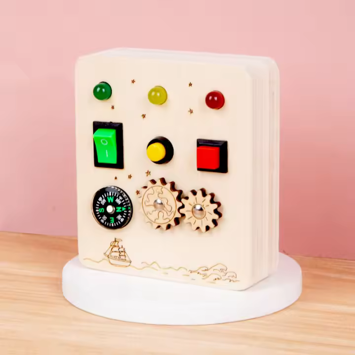 Tablero De Ocupaciones Para Bebés Montessori Con Interruptores LED Juguete Sensorial De Madera Juegos Para Niños Regalos Educativos - 1