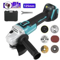 Amoladora angular eléctrica sin escobillas, herramienta eléctrica de carpintería, velocidad Variable, 125MM, batería Makita de 18v, Sin batería - details 0