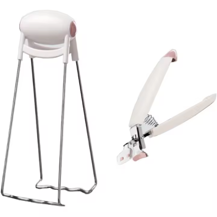 Pinza para platos, pinza antiescaldaduras para cuencos, pinza de acero inoxidable para platos calientes, pinzas para recuperar platos de cocina (rosa) - 1