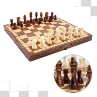 Juego de Ajedrez de Madera plegable Hecho a mano, tablero de ajedrez, 2 jugadores, 30X30 cm - details 0