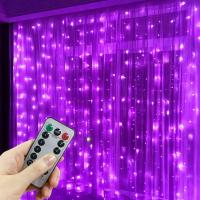 Curtainas De Navidad Con Luces LED Para Ventanas Cortina De Fairy Año Nuevo Iluminación De Habitación Cadena Guirnalda USB Decoración De Fiesta Para Niñas - details 1