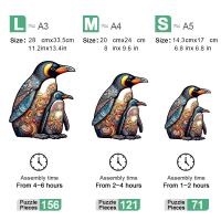 Rompecabezas De Madera En Forma Irregular Con Diseño De Pingüino Juego De Ajedrez DIY Para Niños Y Adultos Rompecabezas Personalizado - details 5