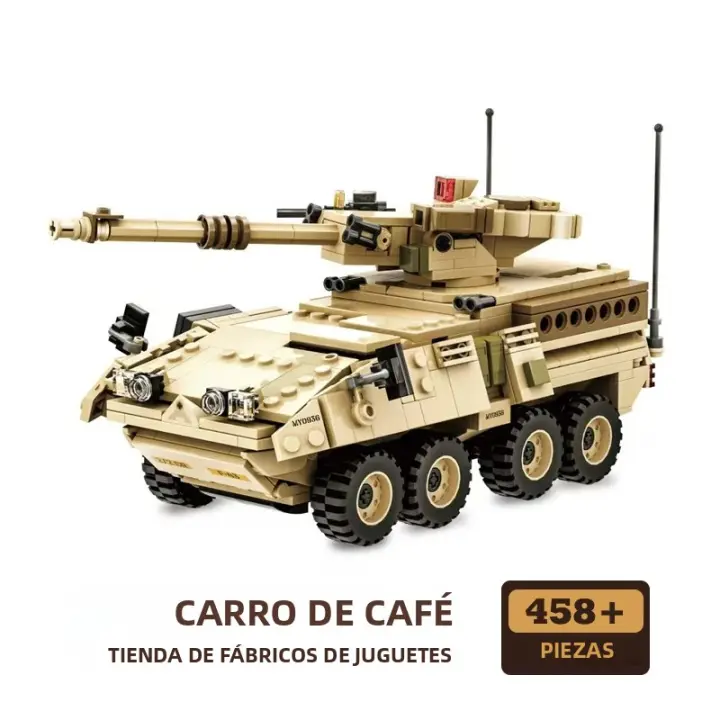 Bloques De Construcción Militar WW2 M1128 Tanque P-51 Avión De Combate Juguetes De Rompecabezas Para Adultos Y Niños Modelo De Coche Blindado Regalo Unisex ABS Plástico Sin Batería - 1