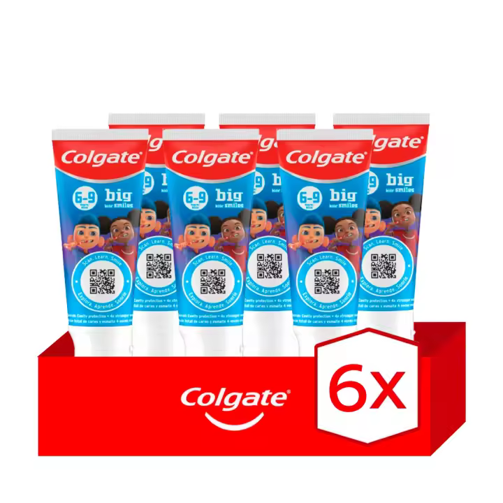 Pasta de dientes para niños Colgate Big Kids Smiles 6-9 años anticaries 50ml. Pack de 6 - 1