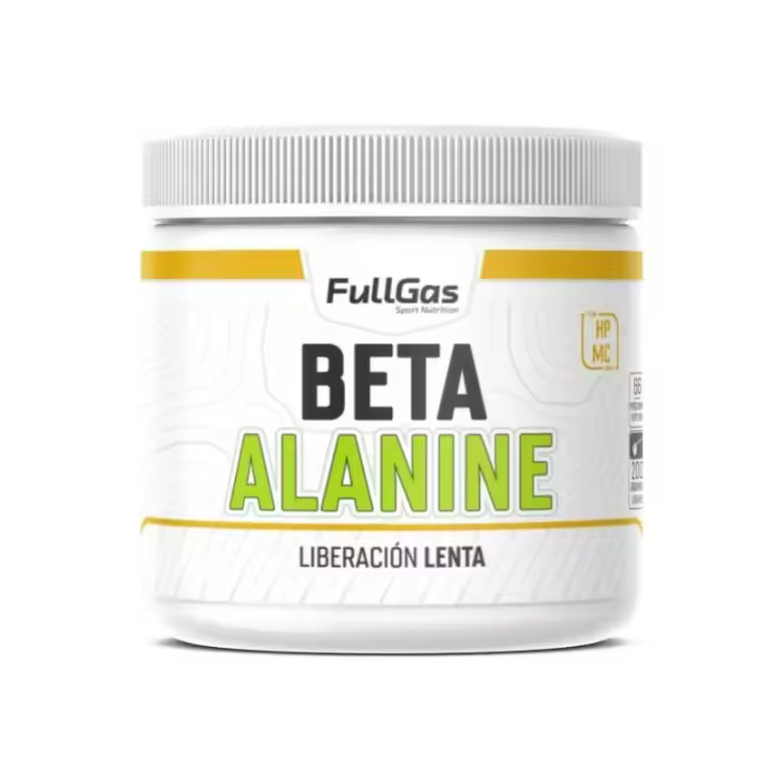 FULLGAS - BETA-ALANINA + HPMC 200g -Beta Alanina en polvo para retrasar el cansancio y aumentar la fuerza. - 1