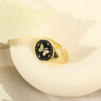 Encanto Anillo de lazo para mujer, estilo elegante, chapado en cobre de 14 quilates, con flor. - details 28
