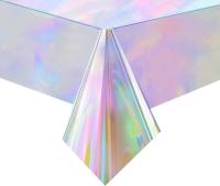 SSITO Mantel Mágico Desechable Mantel Láser Mantel De Plástico Arco Iris Fiesta De Cumpleaños De Navidad Color Sólido, Tamaño Grande 137*274, Tamaño Pequeño 137*183 - details 3