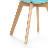 ORION91 Silla SIRIO Color Aguamarina Asiento Acolchado Piel Sintética y Patas Haya 54x81x48cm Comedor Oficina Salón Teletrabajo Cocina - SpazioLuzio - details 2