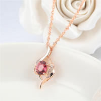 Collar Colgante Rojo De Lujo Con Zirconia Para Mujer Joyería De Moda Romántica Para Novia Caja De Regalo De Apple Regalo De Navidad 2023 - details 8