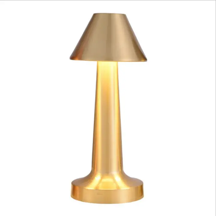 Lámpara De Mesa LED Recargable Con Toque Retro De Metal Para Dormitorio Restaurante Café Iluminación Decorativa Para Escritorio - 1