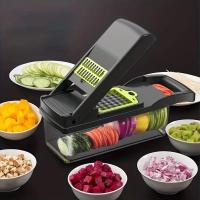 Mandolina 16 En 1 Cortador De Verduras Y Frutas Cortador De Tomates Y Zanahorias Rascar Queso Y Ensalada Herramienta De Cocina Ecológica Plástico - details 7