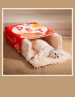 Cama Para Gato Y Perro Rectangular Caja De Seguridad Universal Para Todas Las Estaciones Cubierta De Peluche Confort Para Mascotas - details 8