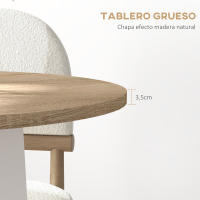 HOMCOM Mesa de Comedor Redonda para 4 Personas Mesa de Cocina Moderna con Tablero de Madera y Base de Acero Cruzada para Salón Ø80x75 cm Roble - details 4