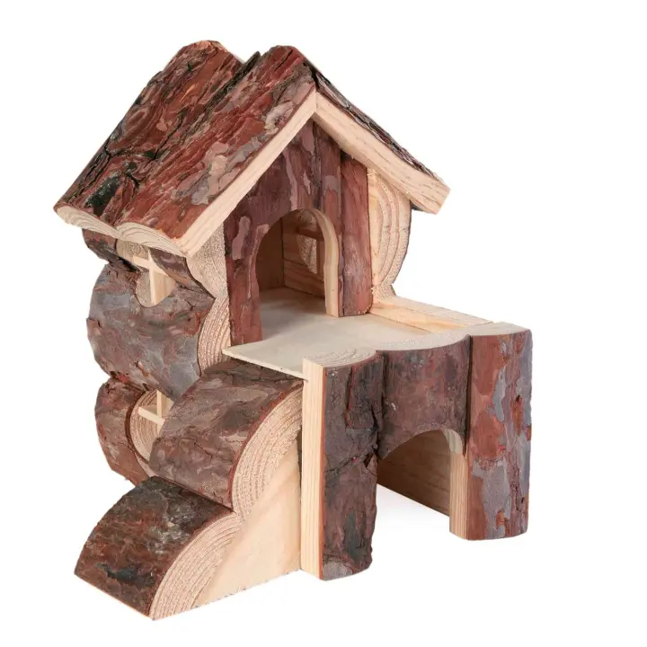 Jaula de Madera Natural para Mascotas Trixie con 2 Plantas y Rampa - 1