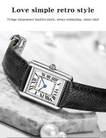 Reloj Deportivo Casual SANDA 1108 Para Hombres Y Mujeres Resistente Al Agua Y Al Desgaste Con Dial Cuadrado De Cuero Legítimo Reloj De Cuarzo De Lujo Para Parejas - details 4
