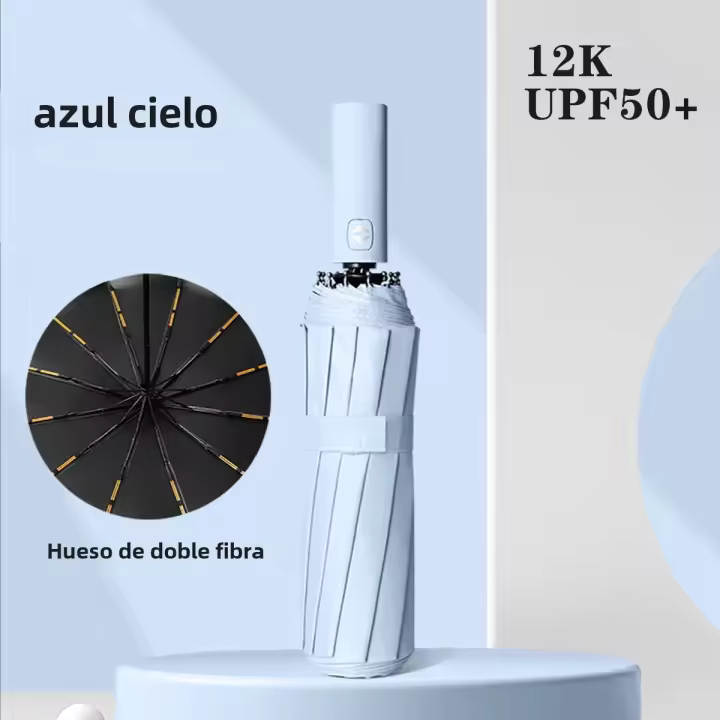 Paraguas Automático Complete 24 Vástago En Varios Colores Protección Contra El Agua Y El Sol Para Adultos Tamaño 55-61cm - 1