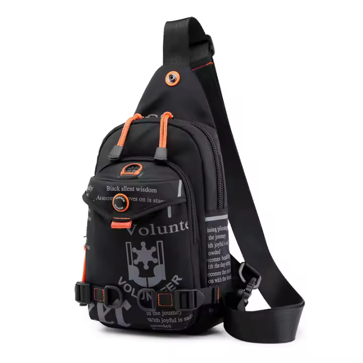 Bolsa Bandolera Para Hombre En Nylon Bolsa De Hombro Cruzada Pequeña Rucksack De Viaje Estilo Casual Con Bolsillos Internos Y Exterior - 1