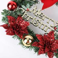 Corona De Navidad Para Puerta De Entrada Dorada Decoración De Pared Y Puerta De Año Nuevo 2024 Guirnalda De Ornamento Navidad 2025 - details 5