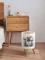 Cesta De Basura Ecológica De Madera Con Cubierta De Presión Para Cocina Baño Y Toilette Contenedor De Basura De Plástico Rectangular Herramientas De Limpieza Del Hogar - details 7