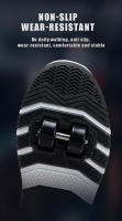 Zapatillas Casuales Para Niños Y Niñas Con Rodillos De Cuatro Ruedas Zapatos Deportivos Para Exterior Ajustables Y Transpirables Para Escolares - details 4