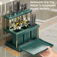 Soporte Ajustable De Acero Inoxidable Para Secado De Platos Y Cuchillos Con Desagüe Sobre El Fregadero Organizador De Almacenamiento Para Cocina - details 6