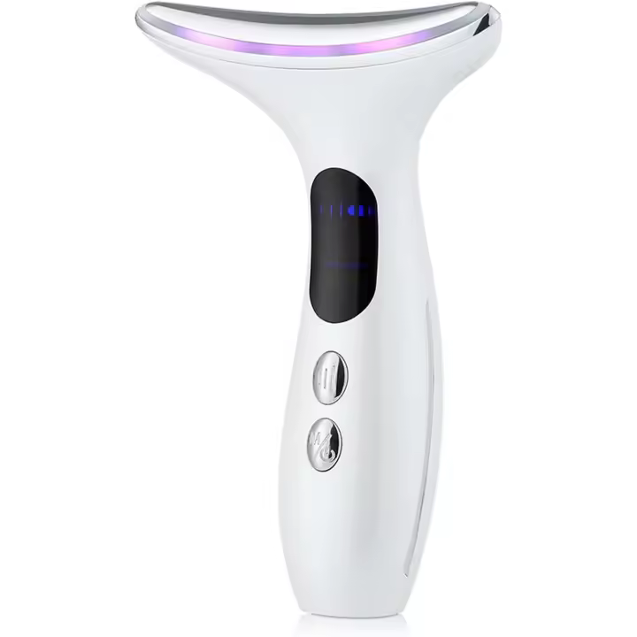 Masajeador facial, con calor de 45 ± 5 ° C y 4 modos de masaje para estiramiento de la piel y levantamiento del cuello EMS masaje tonificación facial reafirmante para (blanco) - 1