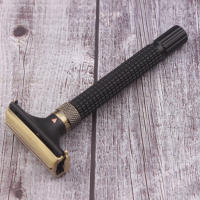 Afeitadora Manual Para Hombres Cuchilla Doble Ajustable Metálica De Latón Recambiable Clásica Para Cabello Y Barba - details 2
