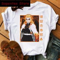 Camiseta De Anime Japonés Demon Slayer Kimetsu No Yaiba Para Mujer Dibujos Animados Kawaii Rengoku Camiseta Gráfica Tanjirou Kamado Tshirt Casual Manga Corto Algodón Poliéster Estilo Clásico - details 2