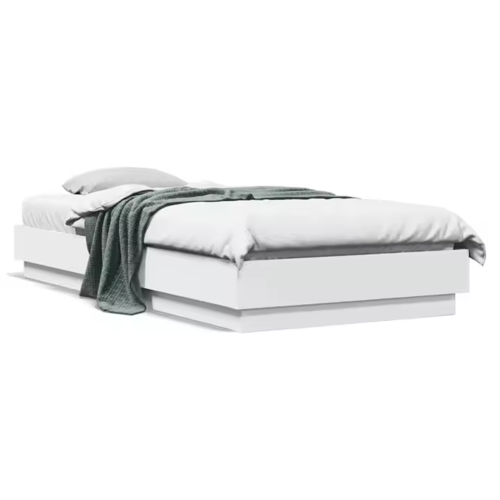 Estructura de cama con luces LED blanco 100x200 cm - 1
