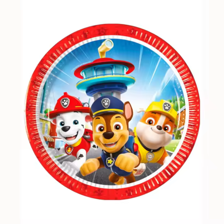 Patrulla Canina, Platos De 20 Cms.  1 Paquete De 8 Uds. Producto Oficial. - 1