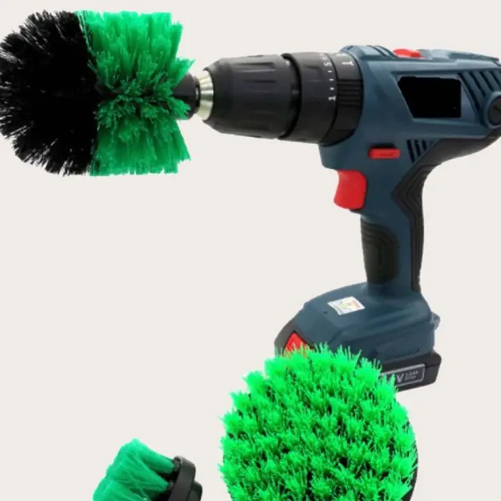 Kit De Escobillas De Limpieza Eléctricas 3Pcs 2/3.5/4'' Para Alfombras Vidrio Ruedas De Coche Nylon Escobillas Redondas Para Limpieza General - 1