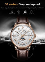 Reloj Mecánico De Cuero Para Hombre JSDUN Resistente Al Agua De Alta Calidad Con Movimiento Automático Moda Casual Reloj De Pulsera Para Hombres - details 11