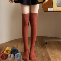 Medias Largas De Invierno Para Mujer Calientes Y Gruesas Medias Altas Terciadas Moda JK Lolita Colores Sólidos Talla Única - details 28