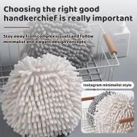 2PC Pelota De Toalla Para Secar Manos Con 2 Gancho Super Absorbente Microfibra Suave Para Baño Y Cocina Suministros De Salud - details 11