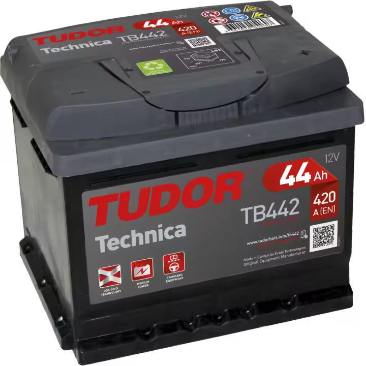 Batería  de coche Tudor TB442 Technica. 12V - 44Ah/420A (EN) Caja LB1 - 1