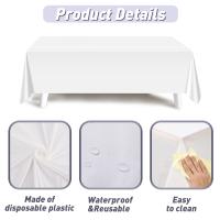 Mantel Plástico Blanco 220x130cm Para BBQ Fiesta Bodas Y Comidas Elegantes Mantel Desechable De Calidad Alta Sin Químicos Peligrosos - details 9