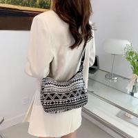 Bolso De Hombro Para Mujer En Lona Grande Capacidad Con Estampado Diseñador Bolso De Compras Reutilizable Casual Bandolera - details 8