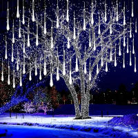 Luces De Lluvia De Meteoros LED Para Decoración De Navidad Y Fiestas Colgante De Agua Caída Fairy Para Patio 30/50CM Con Enchufe EU - details 7